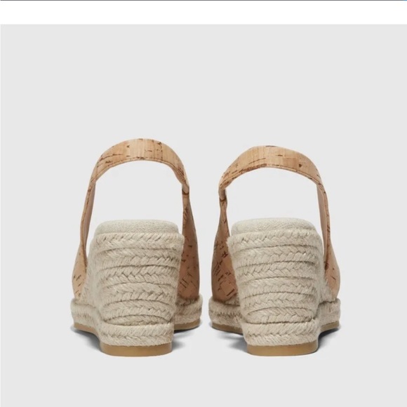 NWOT Cole Haan Cloudfeel Espadrille Wedge Slingback Cork-Natural Linen - Picture 5 of 13